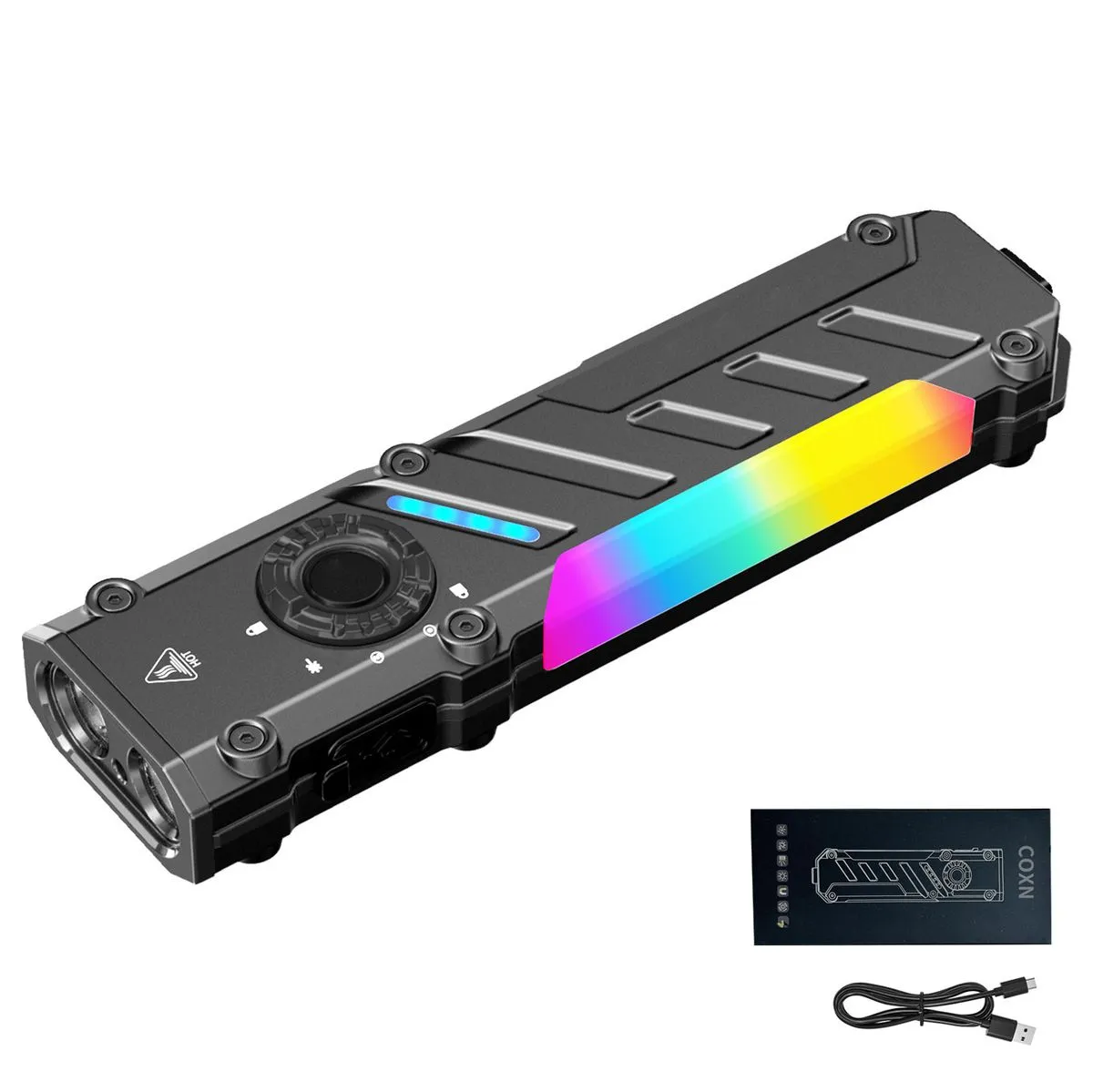 Small portable tactical flashlight Strong light charging mini ultra long - Black