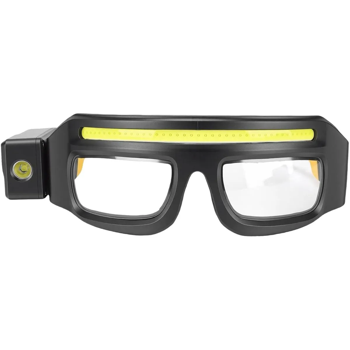 LED Safety Glasses with Rechargeable Motion Sensor Headlight - Yellow