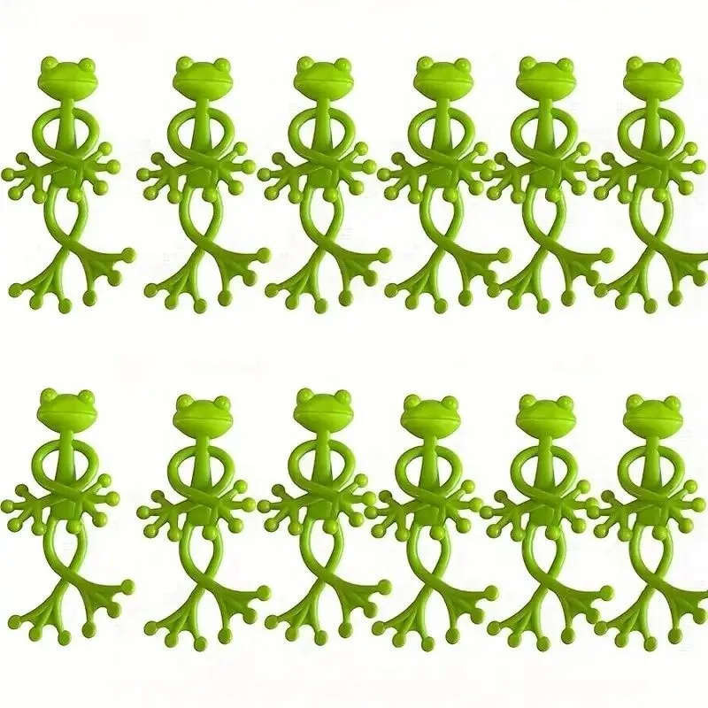 12 PCS Green Frog Plant Stand Decoration - Holder for Potted Plants