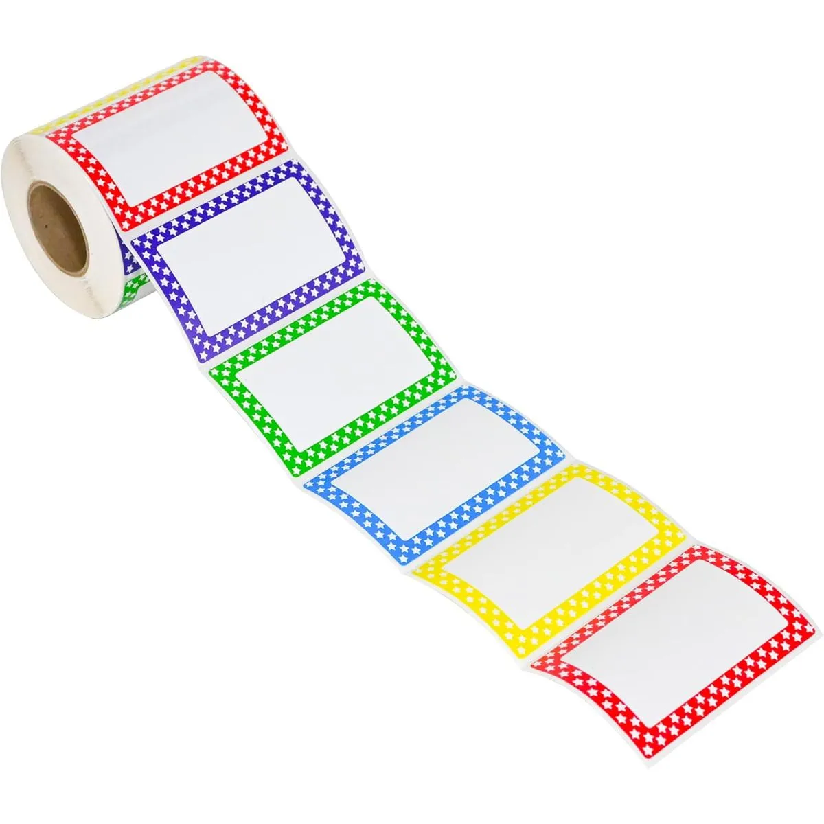 300 Stickers-3.46" x 2.28" Colors Plain Name Tag Labels for School Office