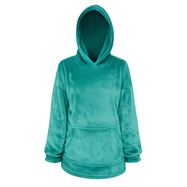 Baby/Toddler-Oversized fleece Hoodie with front pocket - Teal