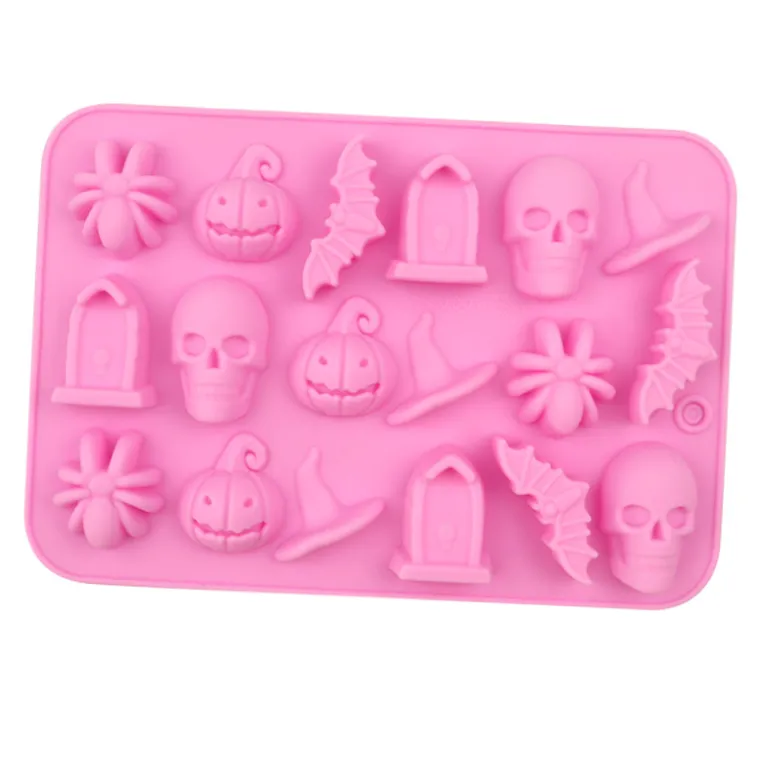 Cavity Halloween Silicone Chocolate Mold,DIY Cake Decoration Mold 18 Piece