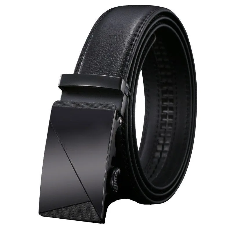 Vera Prlle Genuine Leather Belts ForMen - Auto Buckle Adjustable Length - Black 21
