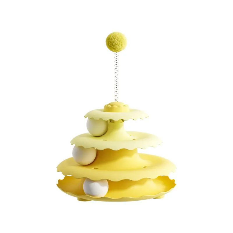 Cat Turntable Toy Interactive Track Toy with Balls for Cats