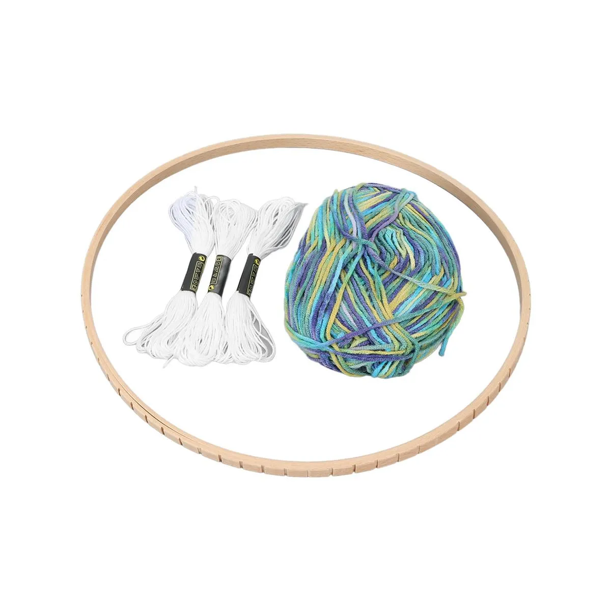 Circular Knitting Loom Set with Colorful Wool Yarn