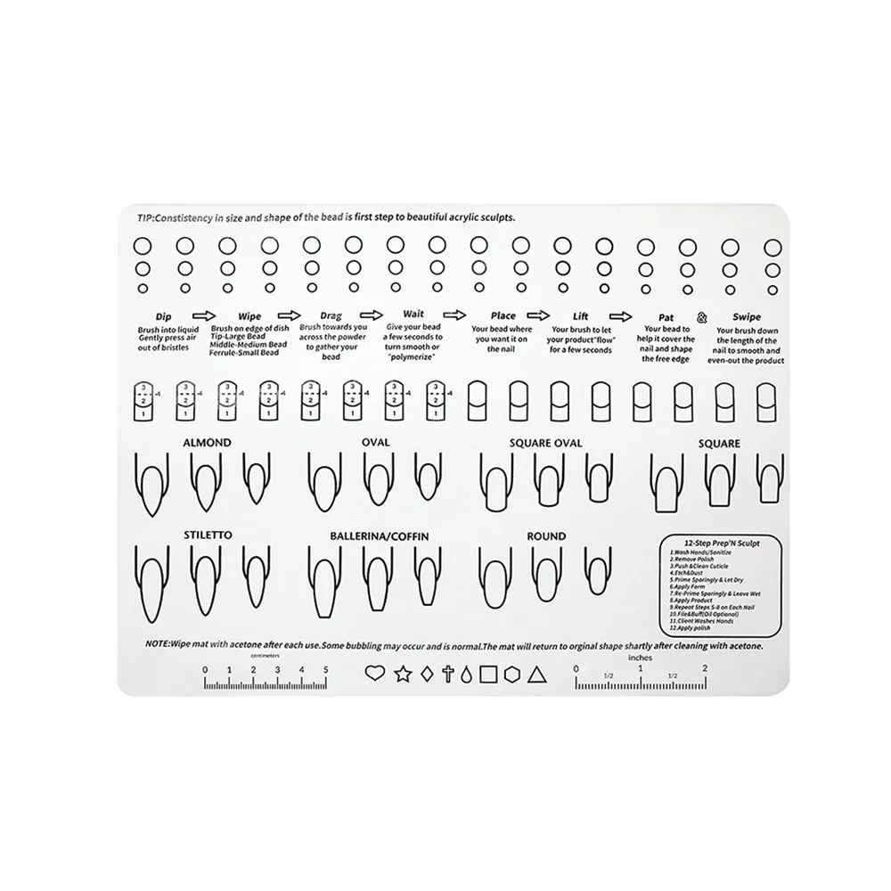 Nail Training Mat Silicone Nail Art Stamping Mat Nail Art Guide Mat