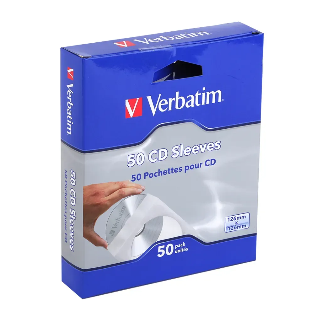 Verbatim- CD DVD White Paper Sleeves- 50 pack ×2