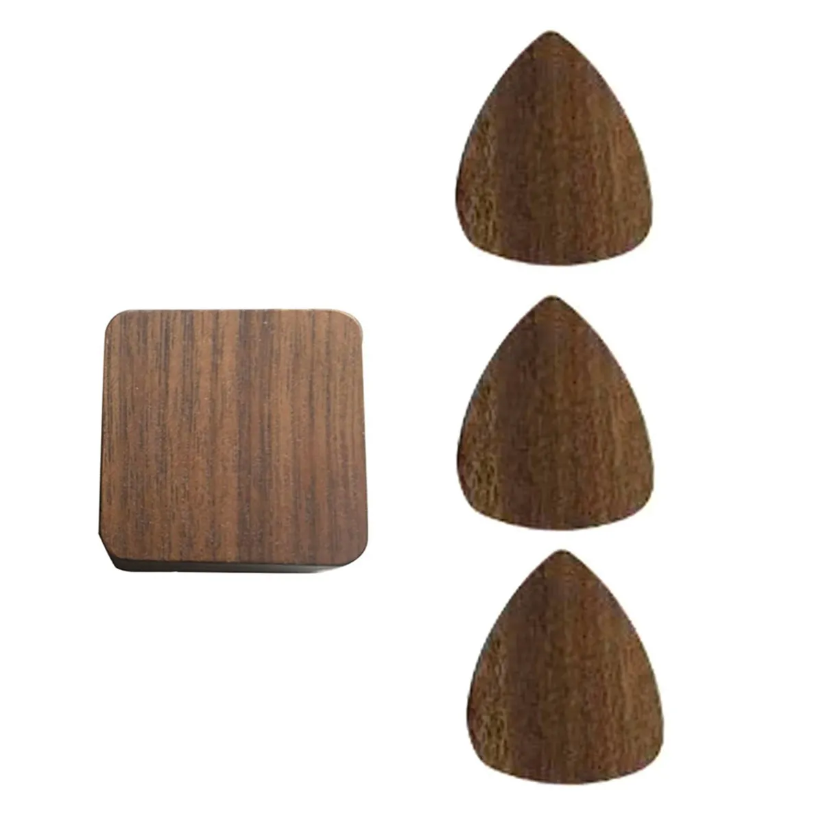 Guitar Picks & Walnut Case Personalized Holder For Guitar Enthusiasts