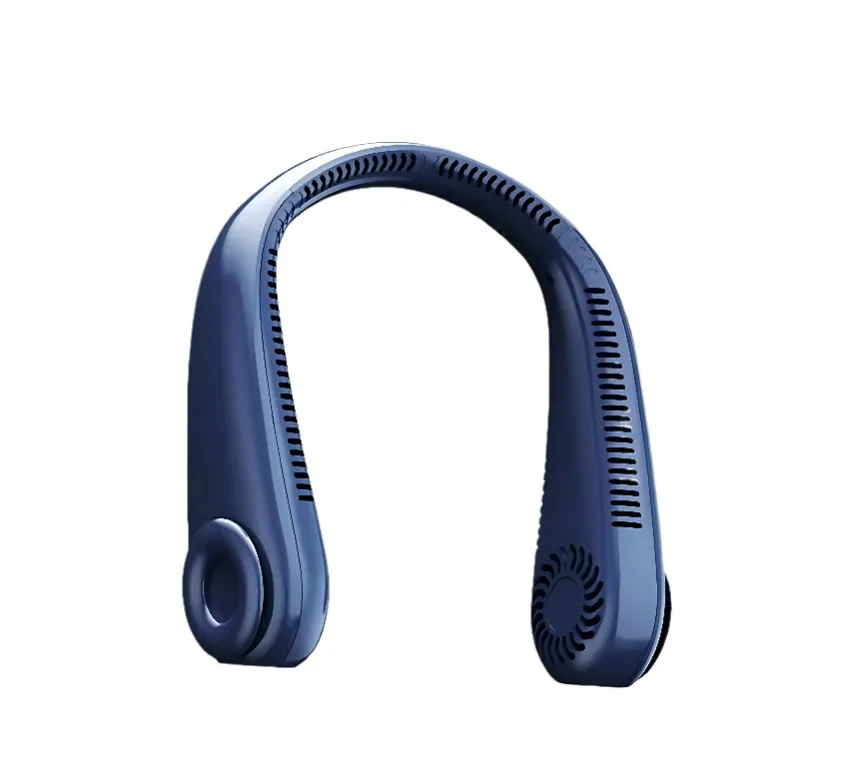 Wearable Sports Fan With Bladeless Neckband - Blue