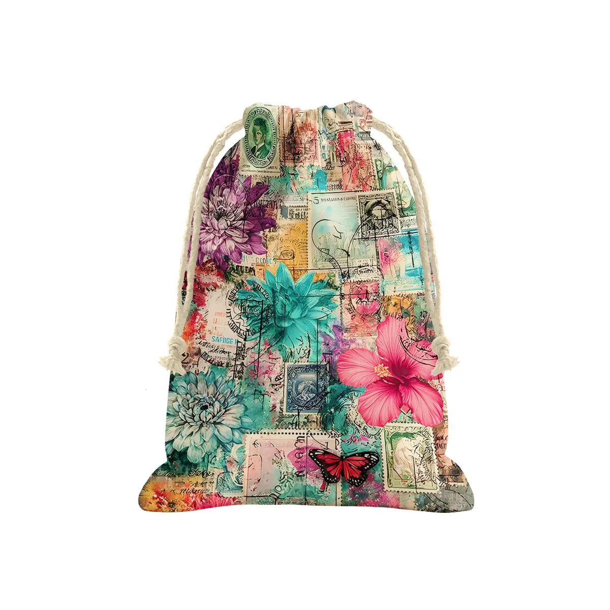 Floral Postcard Gift Sack
