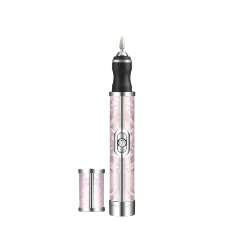 Nail Polishing Machine Small Pen Type Electric Nail Grinder Complete Set - Pink