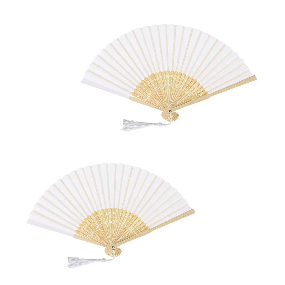 Hand Fan Bamboo Handheld Folding Fans DIY Decorative Party Favors 2Pcs