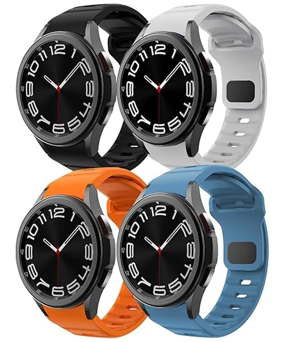 4Pcs Silicone Watch Band Compatible with Samsung Galaxy Watch 7 44mm 40mm