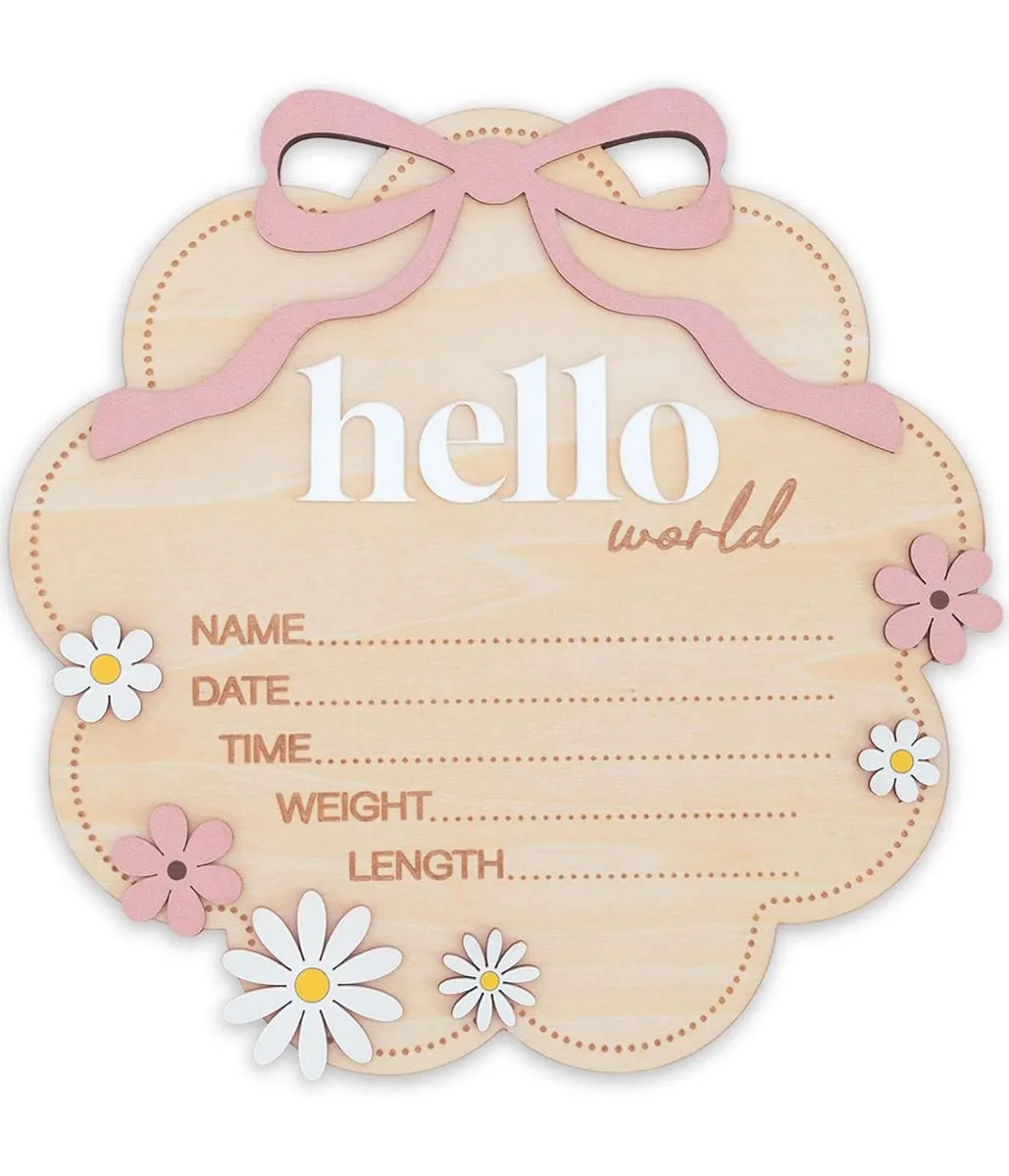 Baby Birth Notice Board, Cloud-Shaped Flower Baby Photography Props