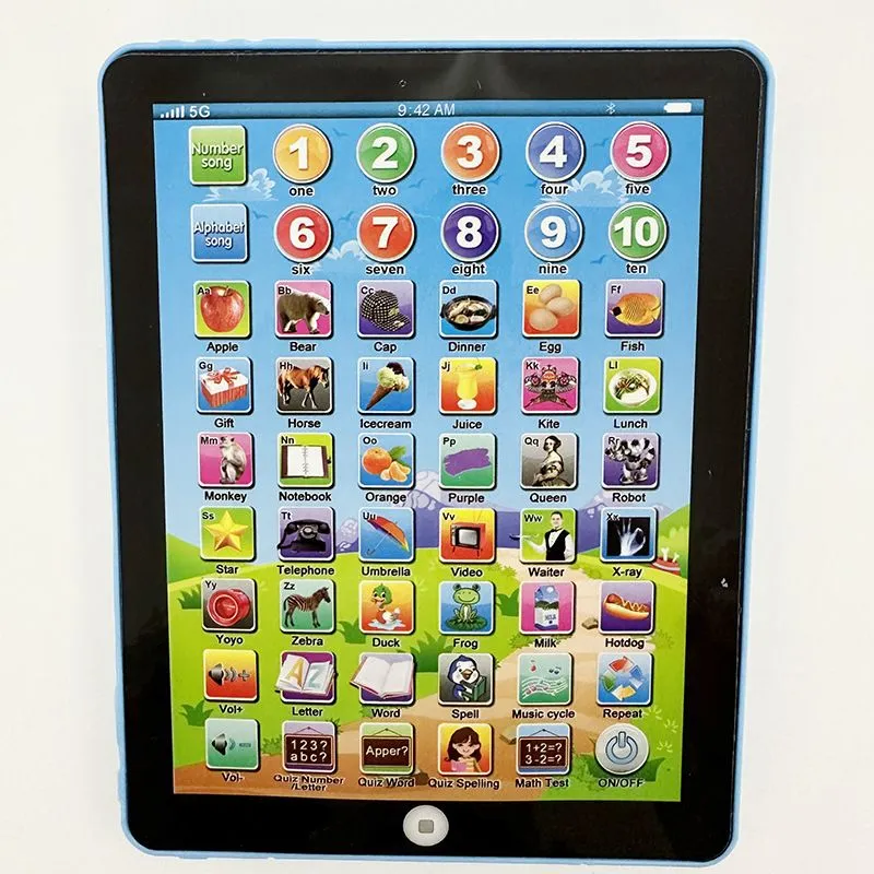 Intelligent Learning Tablet Toy For 3 to 7 Year Old Kids - Blue