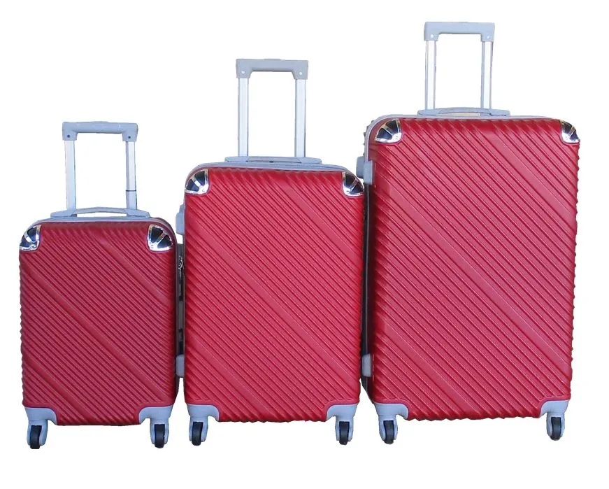 3-Piece Travel Luggage Suitcase Bag Set-Stylish, and Convenient - Red