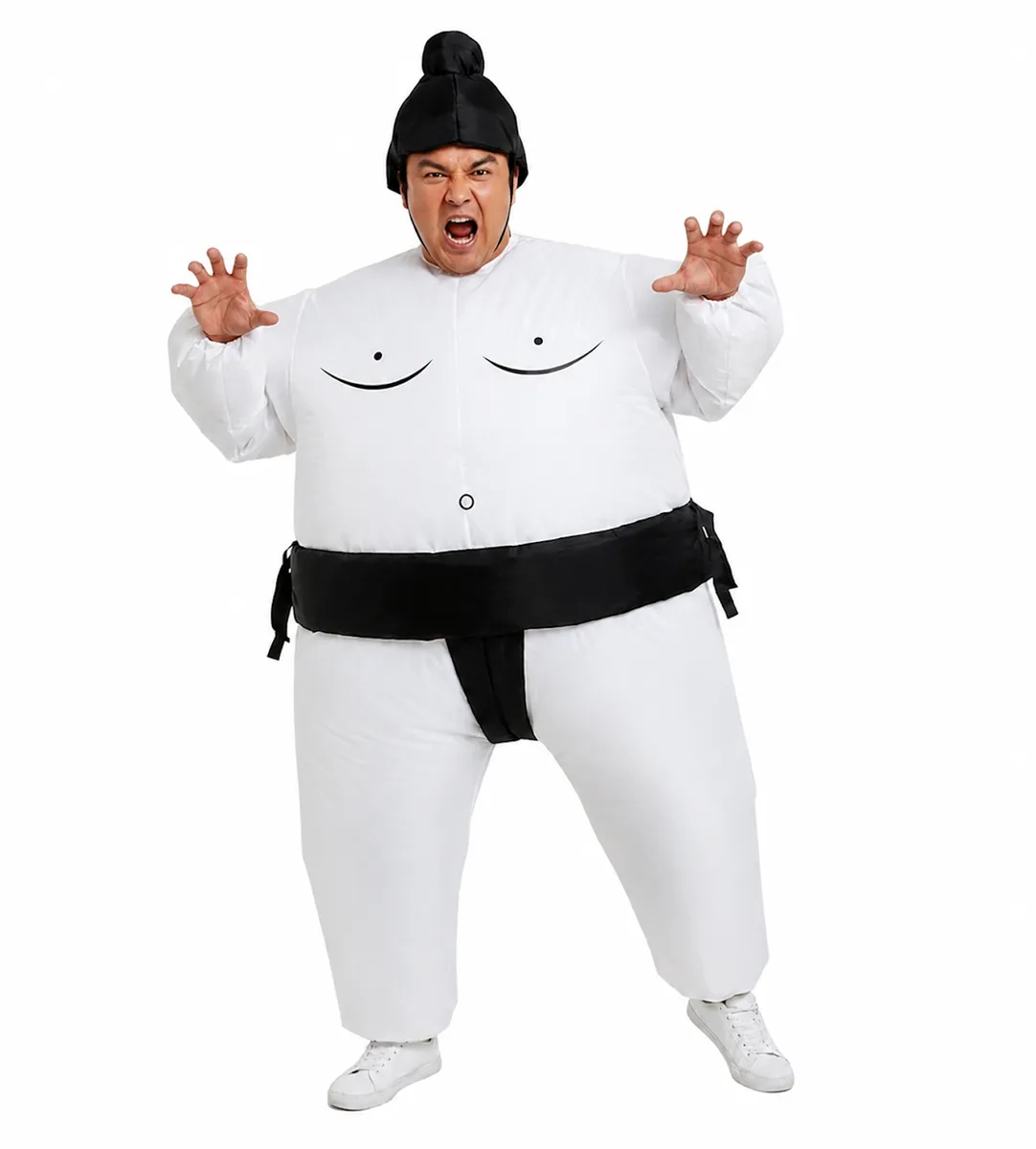 Adult Inflatable Heavyweight Wrestler Costume, Black and White
