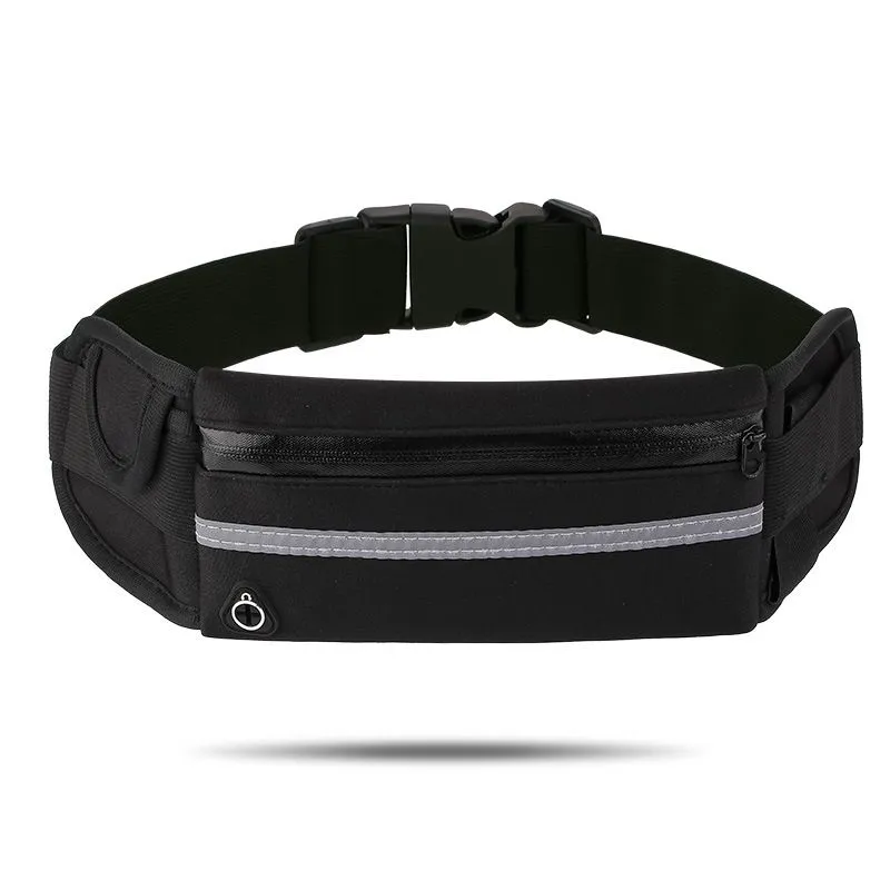 Outdoor Running Pack Belt Waist Pouch Sport Waterproof Mobile Phone Bag - Black