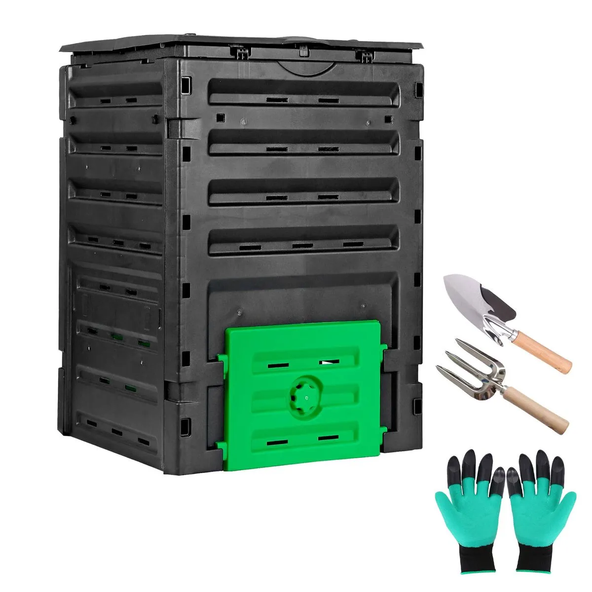 450L Garden Compost Bin Kitchen Vertical Box Disposal for Outdoor