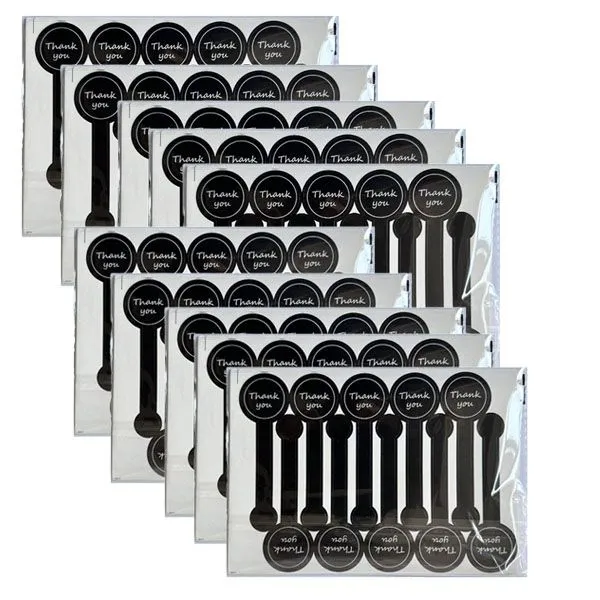 Food Long Baking Seal Labels,Retail Package Black Bakery Sticker Sealing