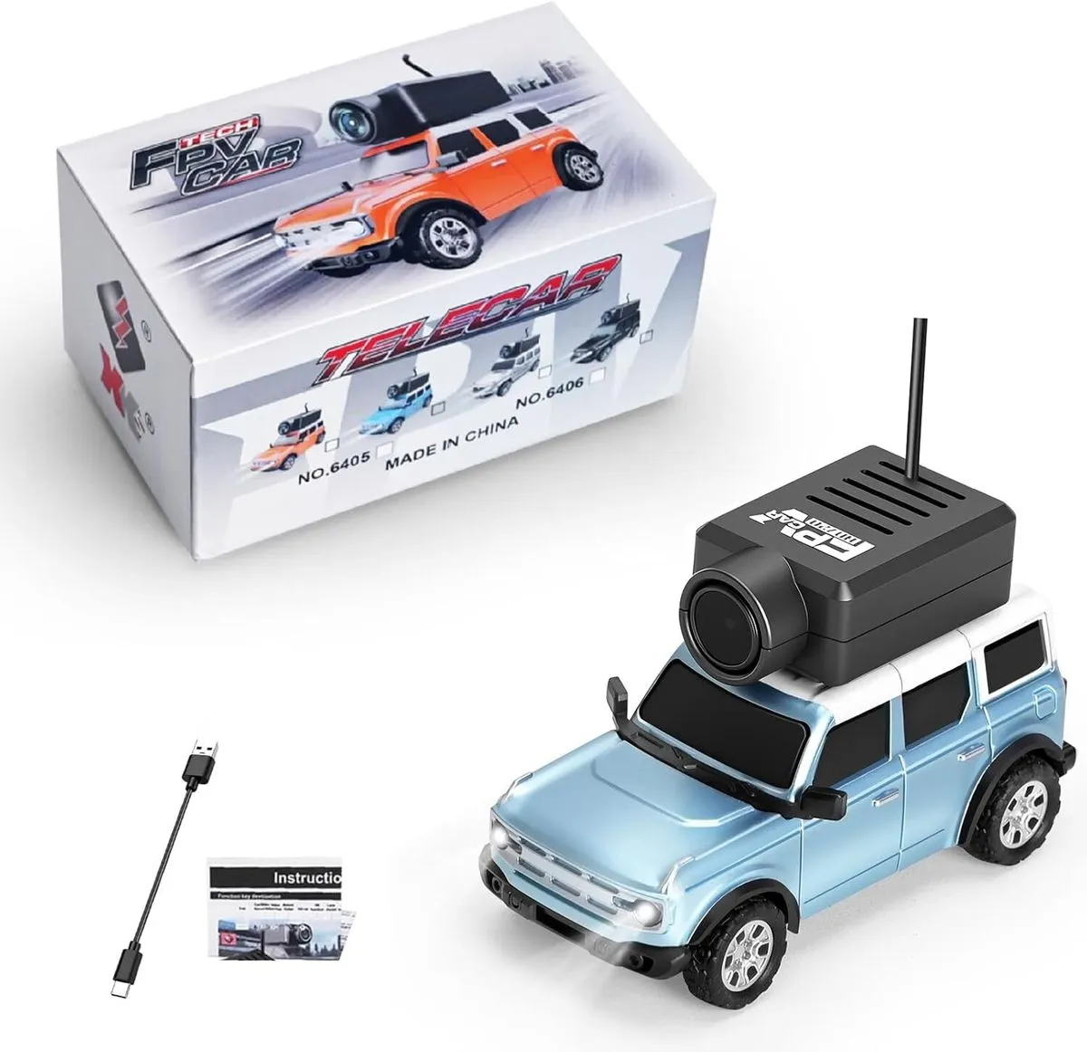 1:64 FPV Mini RC Drift Car with 720P Camera - Blue