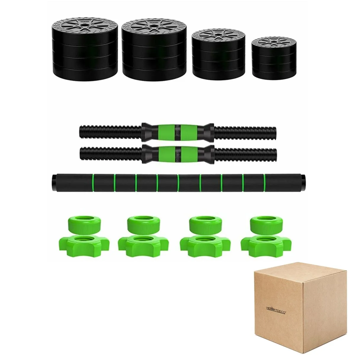Heartdeco Weight Adjustable Dumbbell Barbell Set - 40kg