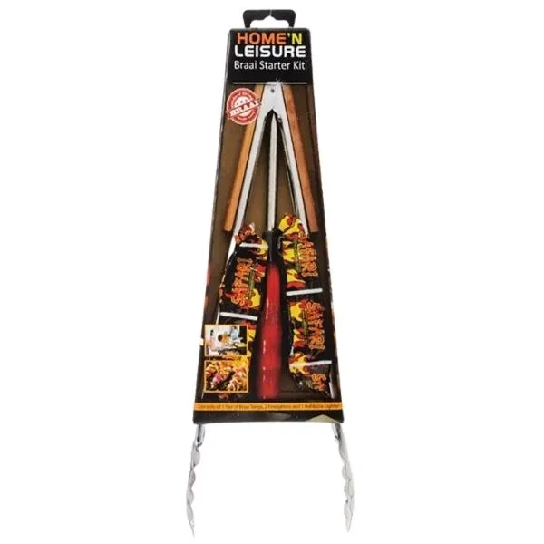 Home 'n Leisure - Braai Starter Kit - Outdoor Cooking Accessories - 4 Piece