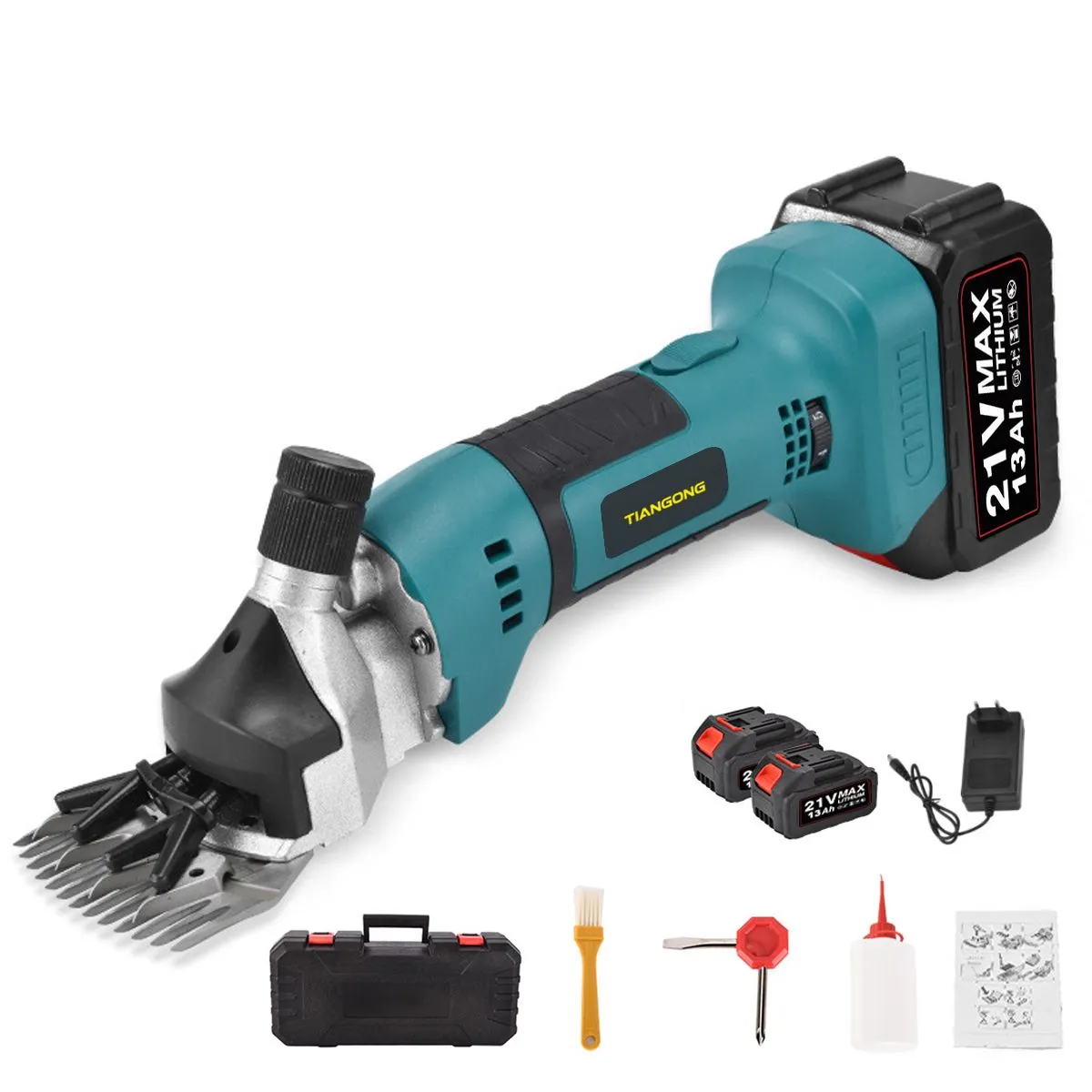 TIANGONG - Cordless Sheep Shearing Machine 1300W Electric Clipper 2 Battery