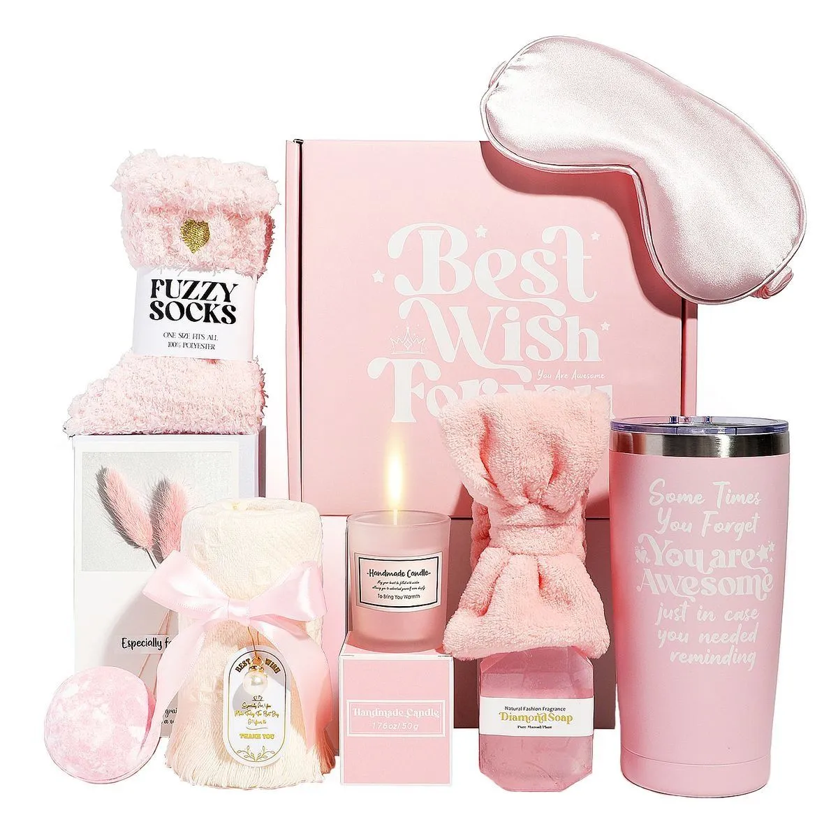 Spa Gift Box for Women-12-Piece Self-Care Relaxation Set with Tumbler