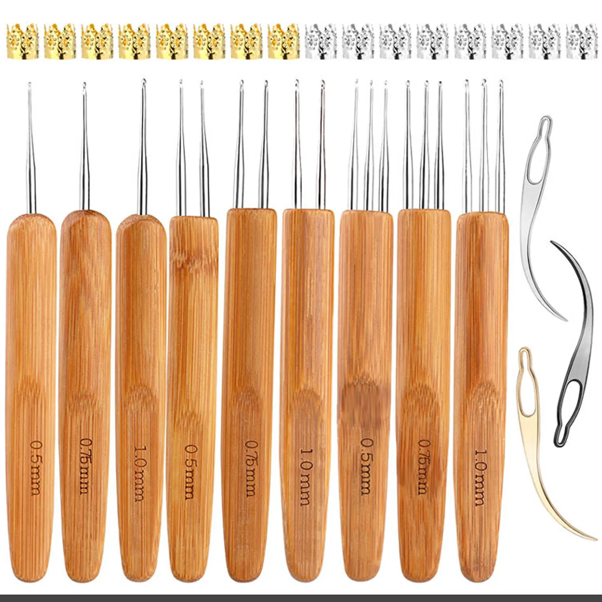 28PCS Dreadlock Crochet Hooks for Hair Needle with Locs Interlocking Tool