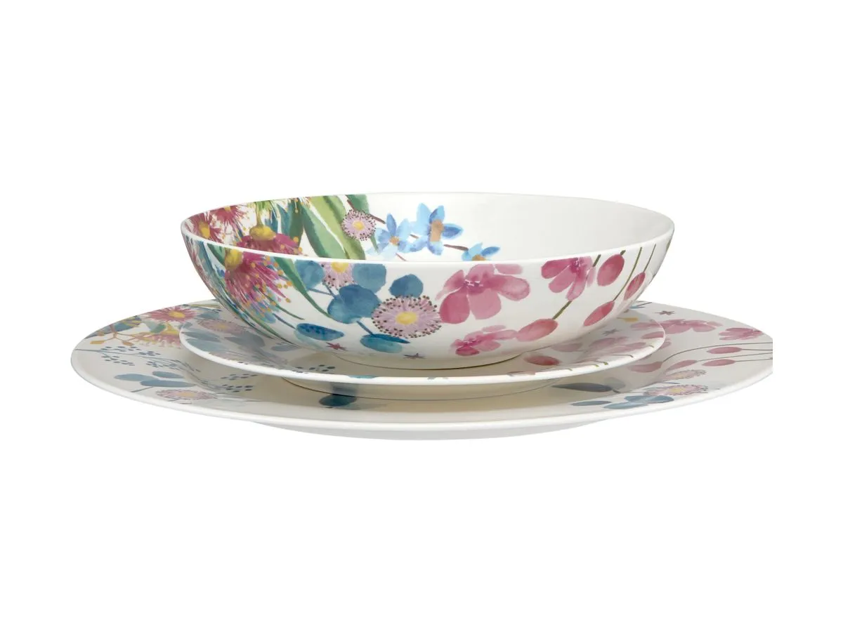 Maxwell and Williams Eucalyptus Bloom Rim Dinner Set 12 Piece Gift Boxed