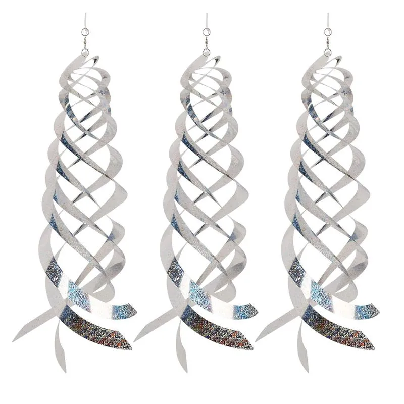 Bird Repellent Spiral Reflectors, Hanging Reflective Bird Deterrent Device