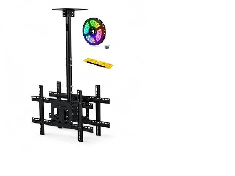 32-65" Ceiling TV Mount Bracket Double Panel LED & Spirit Level