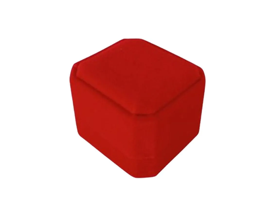 Velvet Bands Ring Box Assorted Colours - Red