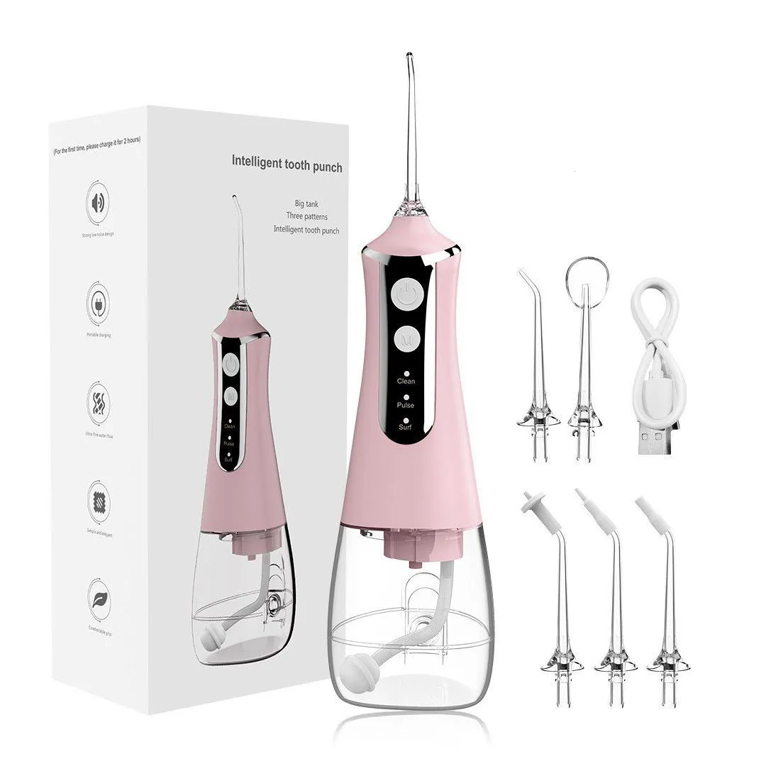 Water Flosser for Teeth Cleaning, 5 Modes Oral Irrigator-Pink