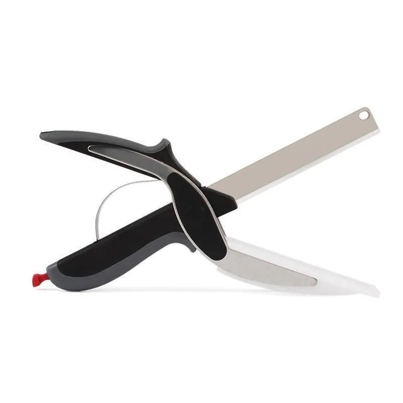 2 in 1 Stainless Steel Clever Cutter ,Knife & Cutting Board Scissors