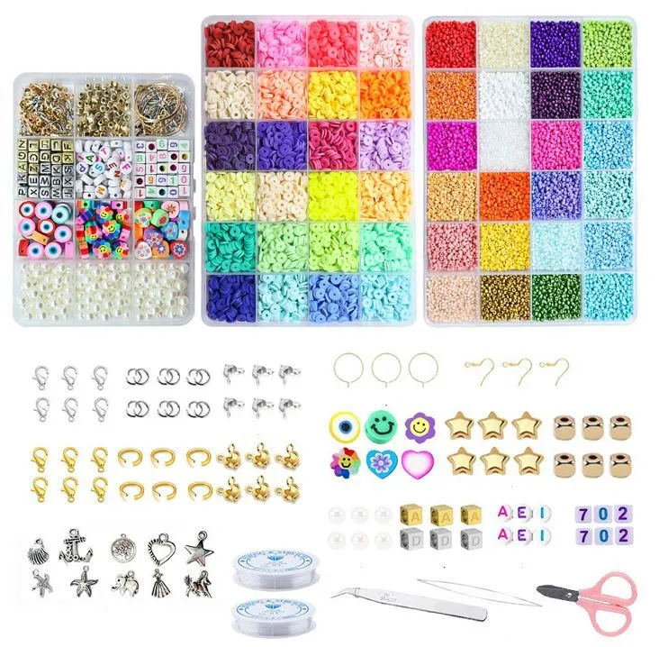 17200+ Heishi Beads kit Polymer Clay Multi Colour Arts Crafts Gift Star