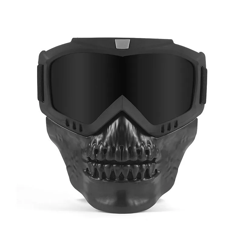 Helmet Compatible Protective Face Mask, Windproof Goggles for Riding - Grey