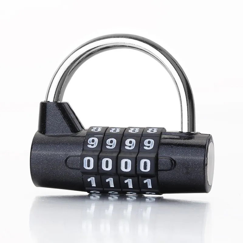 4-Digit Combination Padlock - Heavy Duty Security Lock for Gym Locker - Black