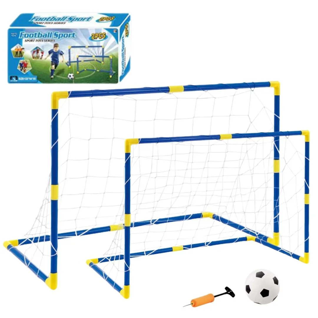 Dual Mini Soccer Goals Set & Ball - Football Posts - Sports Toys for Boys