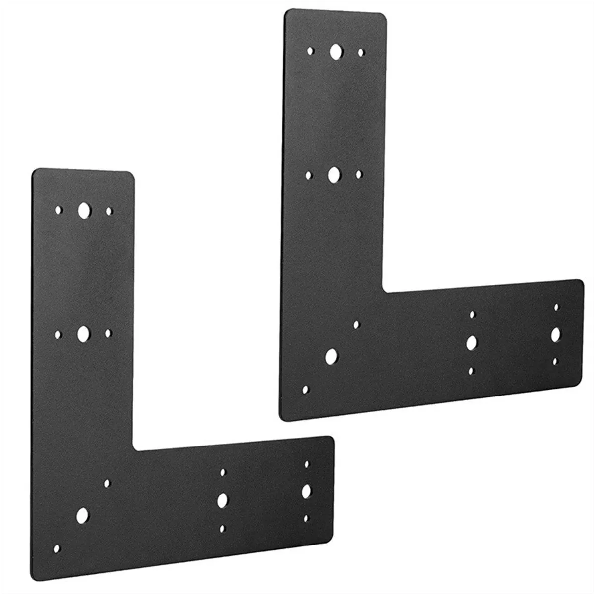 2 Pcs L Shape Bracket Black Powder Coated Post To Beam Connectors