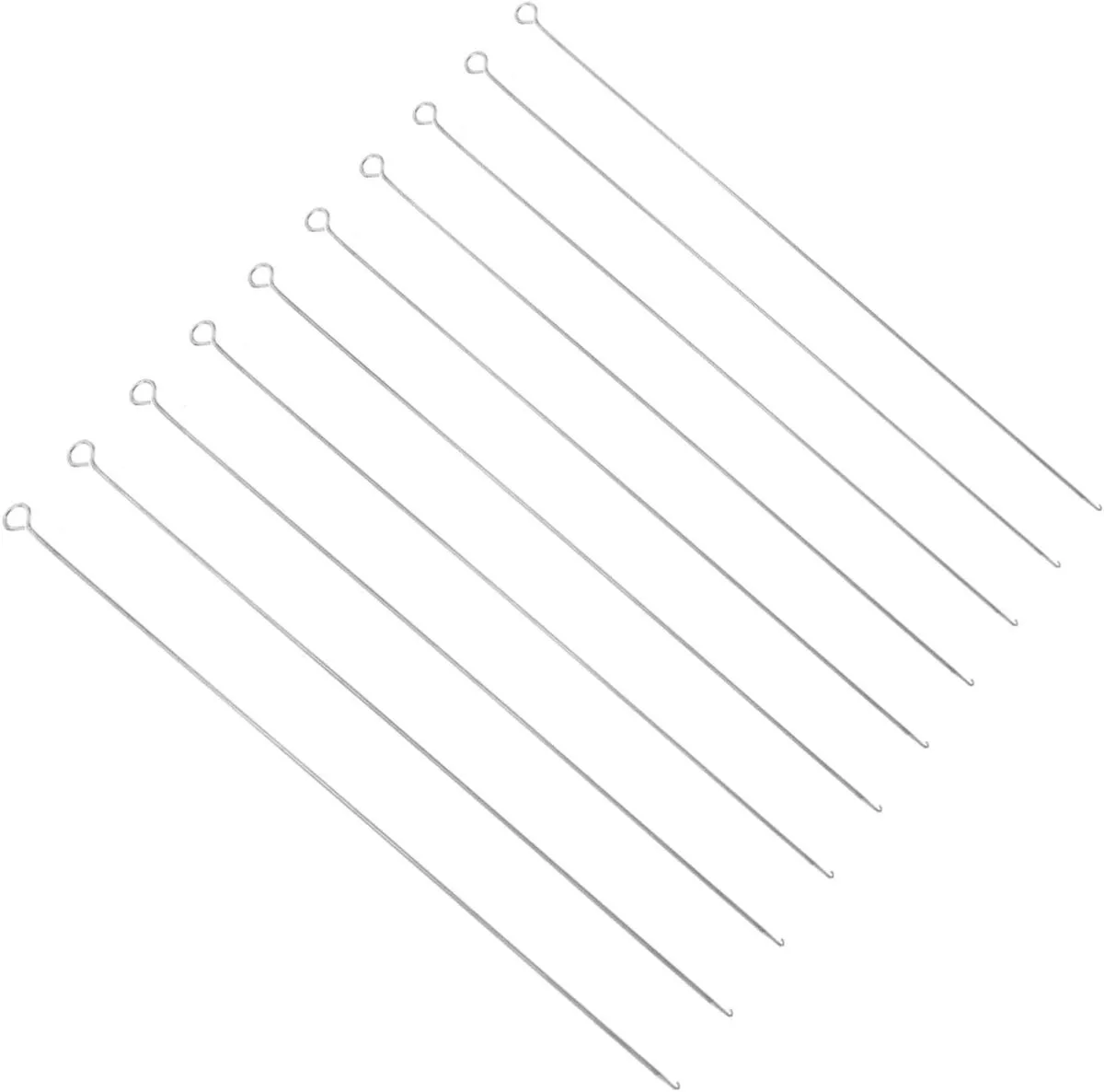 10pcs Stainless Steel Beaded Hooks DIY Beading Tools Thin Needle