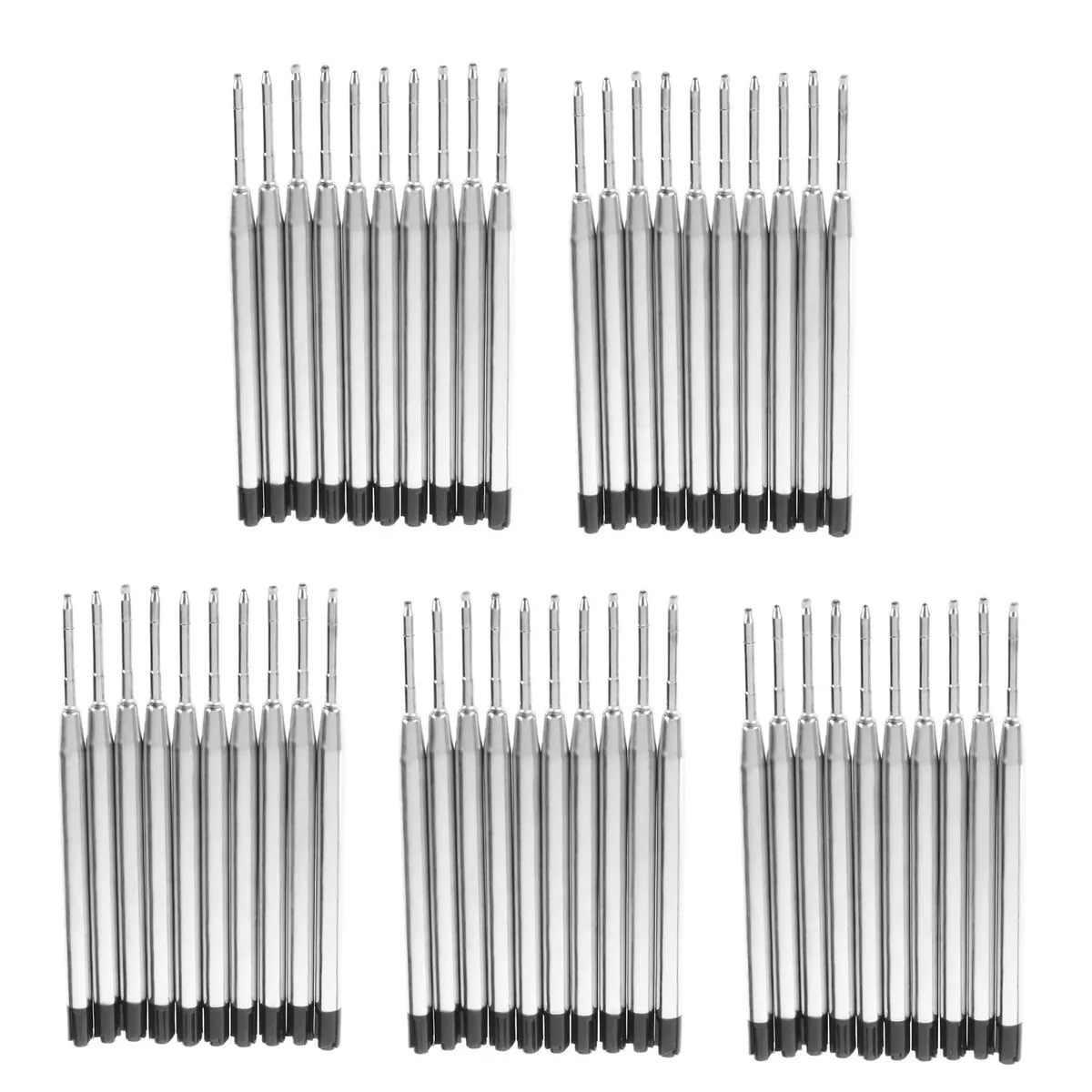50X Black Ballpoint Pen Ink Refills Fine Point Medium Common