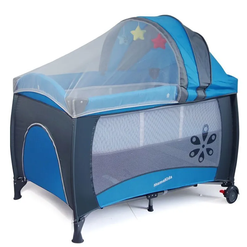 Foldable Travel Baby Crib With Travel Bag BB-18 - Blue
