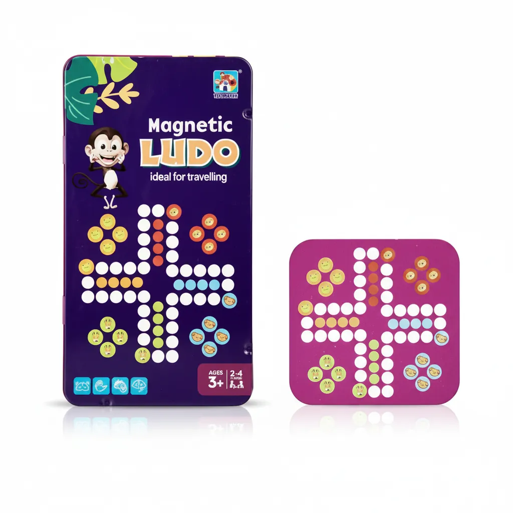 Game Magnetic Ludo Board Game - Portable Travel Size for Kids & - 2 Pack