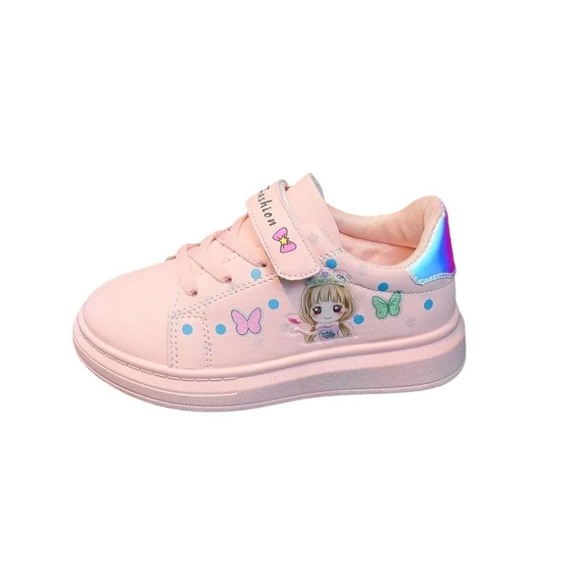 Pink Butterfly Whimsy Cute Sneakers for Kids, Girls