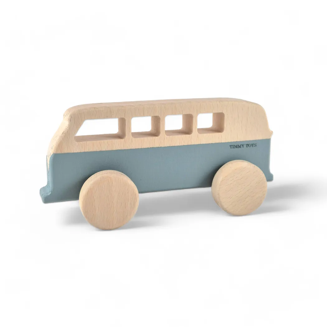 Timmy Toys Beech Wood Vintage Surfer Van Toy Car - Blue
