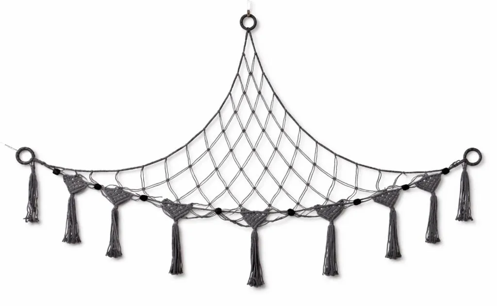 Macrame Toy Hammock Wall Storage Net for Stuffed Animals Corner