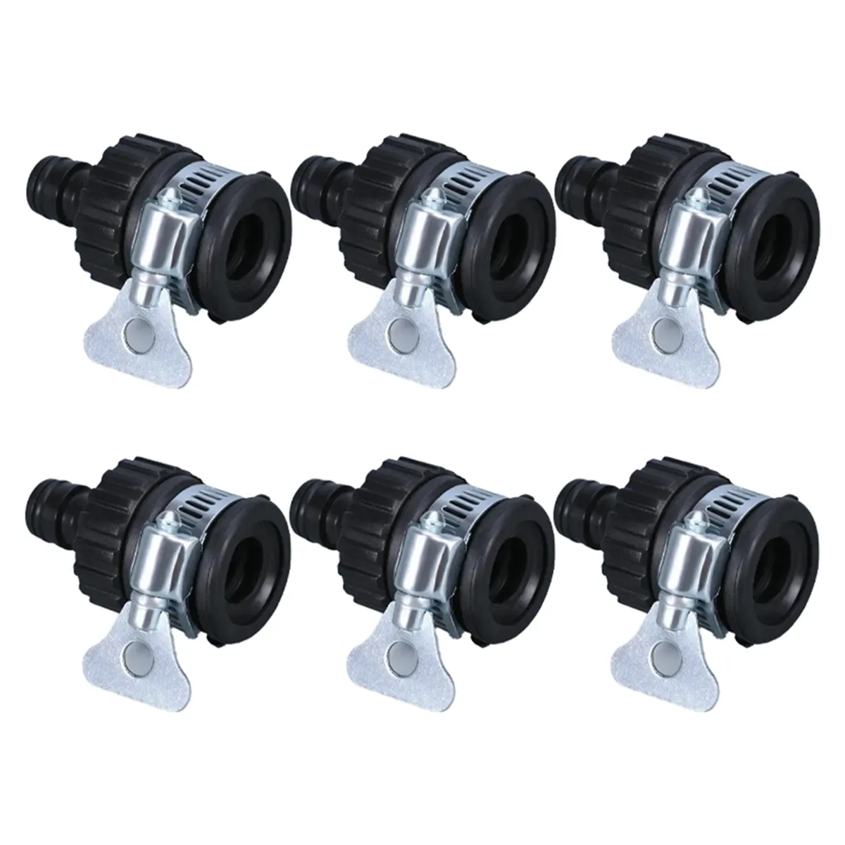 6-Pack Universal Faucet Adapter, Plastic Hose Connector, Quick Connect Fitt