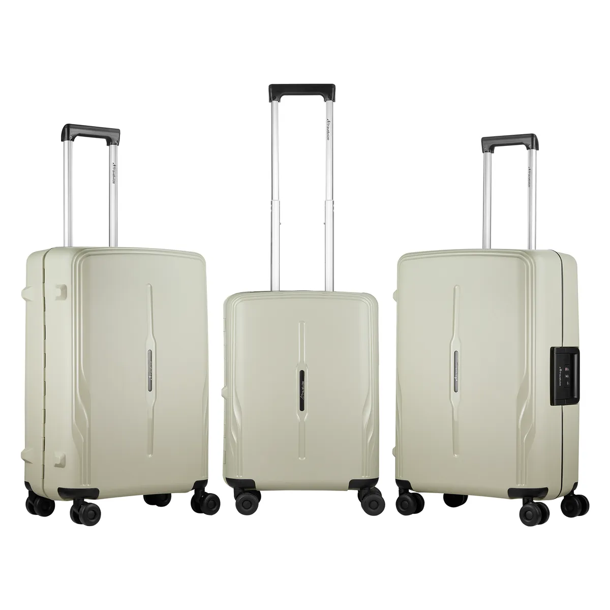Travelwize Clipper PP 4-Wheel Spinner Luggage Set - 3 Piece - Beige